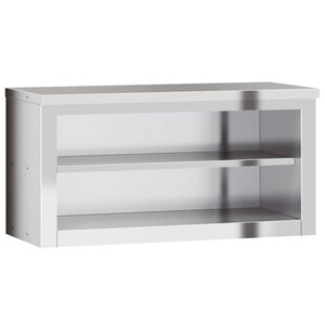 vidaXL Kitchen Wall Cabinet with Shelf Stainless Steel