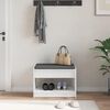 vidaXL Hall Bench White 63 x 38 x 45 cm Engineered Wood and Fabric