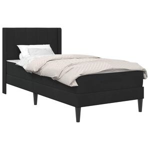 vidaXL Bed Frame with Mattress with Headboard Black 90 x 190 cm Velvet