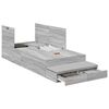 vidaXL Storage Bed Frame with Drawer Grey Sonoma 90 cm Engineered Wood