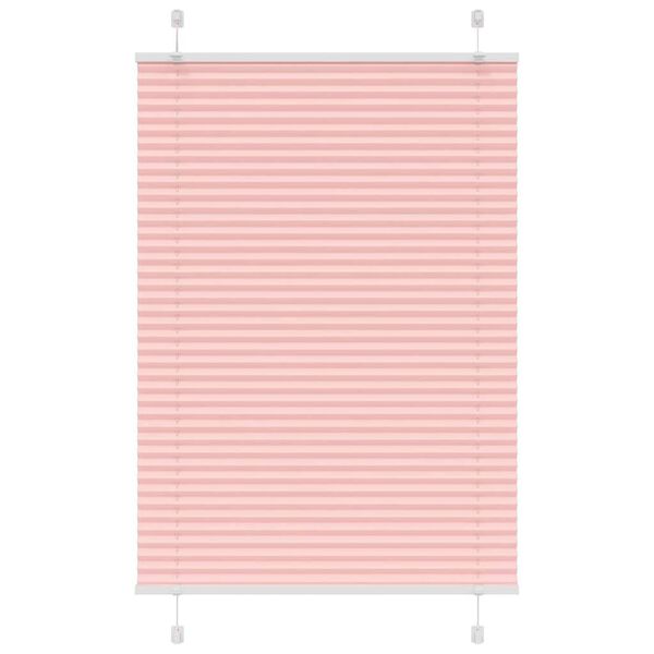 vidaXL Pleated Blind Pink 85x100 cm Fabric Width 84.4 cm Polyester