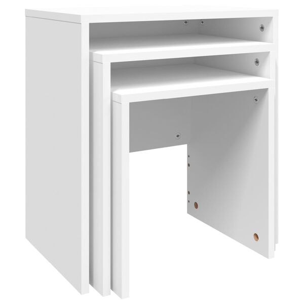 vidaXL Nesting Coffee Tables 3 pcs White Engineered Wood