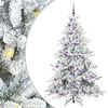 vidaXL Artificial Hinged Christmas Tree White 180 cm PVC and Steel