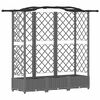 vidaXL Raised Bed with Trellis and Roof Light Grey 163 x 40 x 126 cm