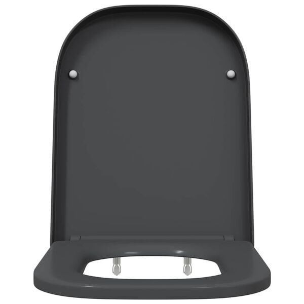 vidaXL Toilet Seat Anthracite 44.5 x 35 x 3.6 cm Duroplast