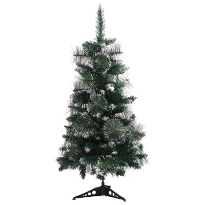 vidaXL Artificial Christmas Tree with Stand Green and White 90 cm PVC