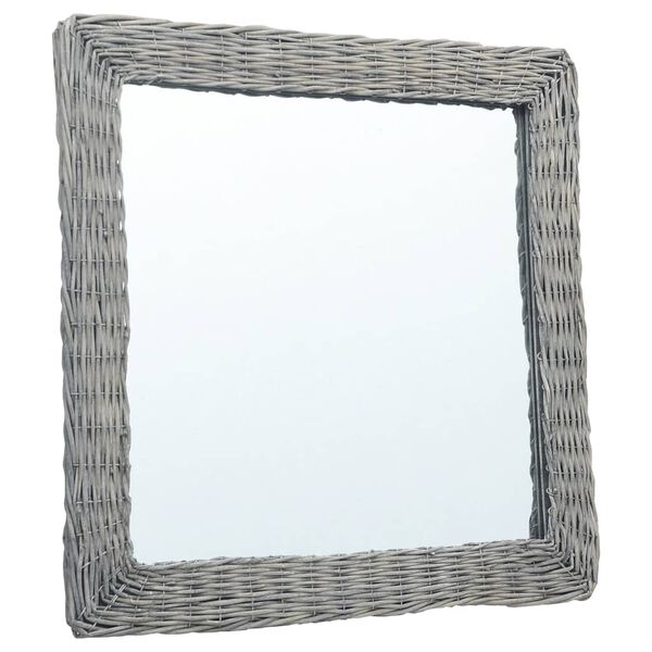 vidaXL Mirror 50x50 cm Wicker