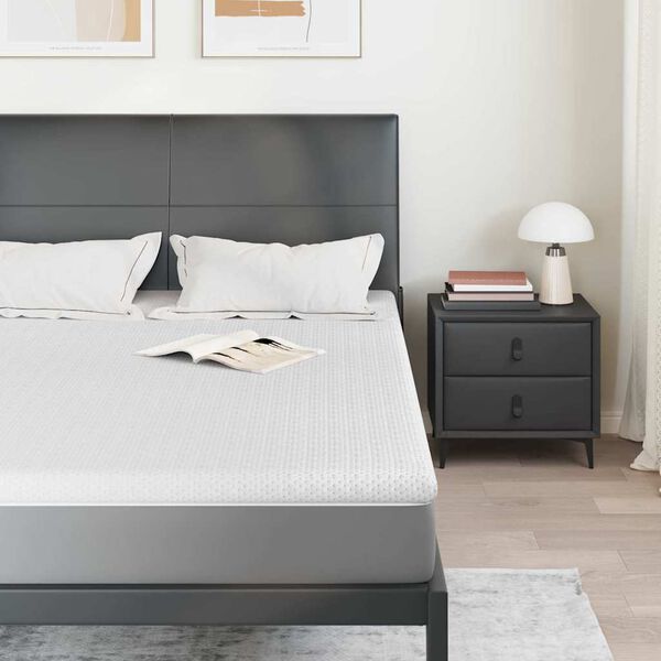 vidaXL Mattress Topper White 160 x 200 x 6 cm Jaquard Fabric