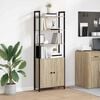 vidaXL Book Cabinet Sonoma Oak 60 x 24 x 161 cm Engineered Wood
