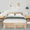vidaXL Bed Frame with Headboard Brown 140 x 200 cm Solid Pine Wood