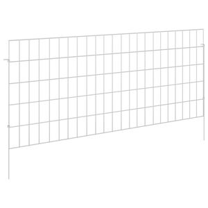 vidaXL Garden Fence with Stakes 24 pcs 115 x 50 cm Mesh Silver