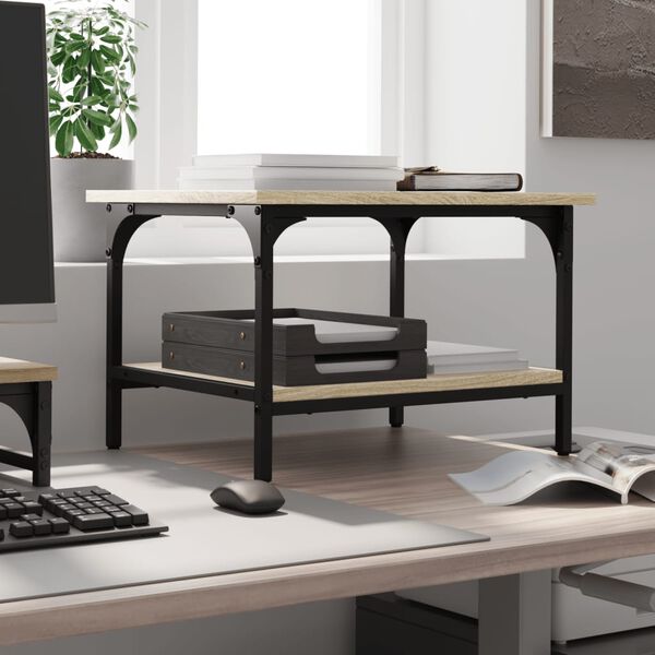 vidaXL Printer Stand 2-Tier Sonoma Oak 50x40x38 cm Engineered Wood