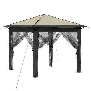 vidaXL Gazebo with 4 Sidewalls 2.6 x 2.6 m Cream and Anthracite