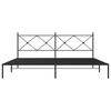 vidaXL Metal Bed Frame without Mattress with Headboard Black 193x203cm
