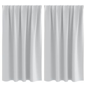 vidaXL Blackout Curtains with Rings 2 pcs Pale Grey 140 x 140 cm