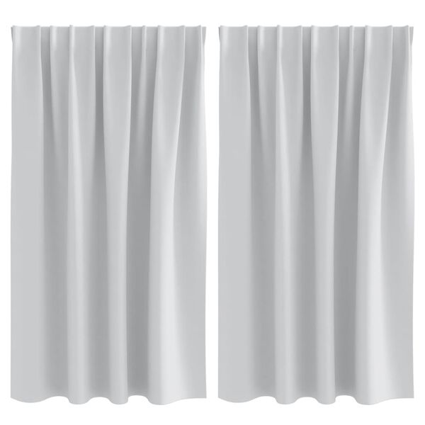 vidaXL Blackout Curtains with Rings 2 pcs Pale Grey 140 x 140 cm