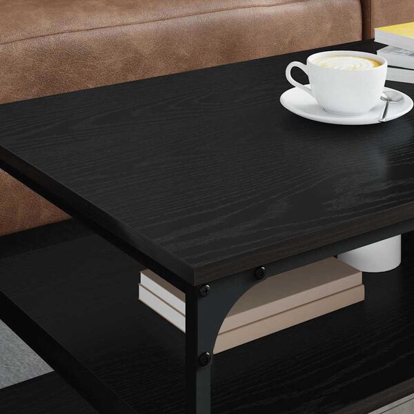 vidaXL Coffee Table Black Oak 100 x 50 x 45 cm Engineered Wood
