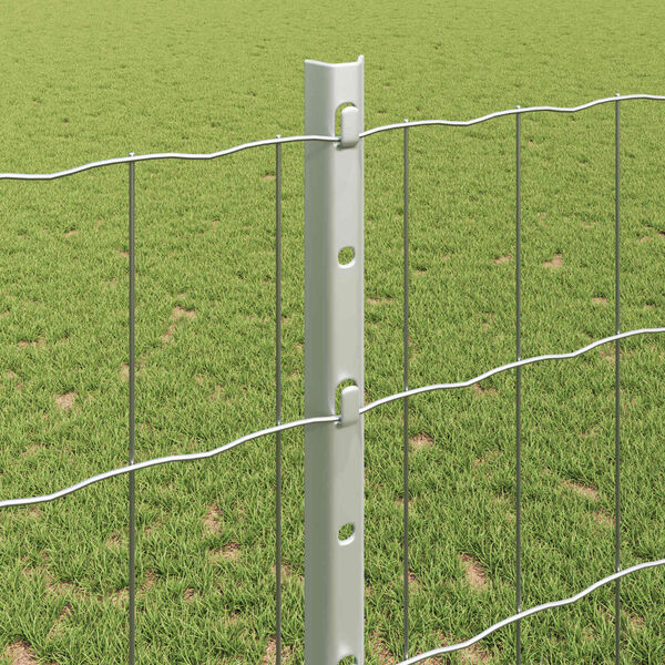 vidaXL Fence with Post Silver 1.2 x 10 m Steel