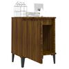 vidaXL Bed Cabinet with Metal Legs Brown Oak 40x30x50 cm