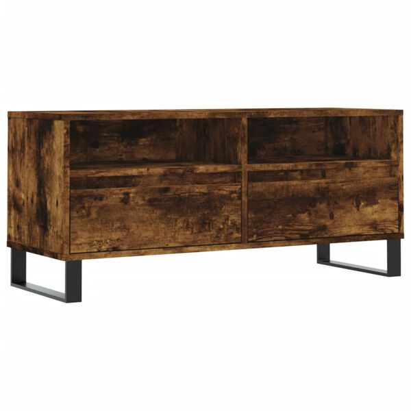 vidaXL TV Cabinet Smoked Oak 100x34.5x44.5 cm Engineered Wood