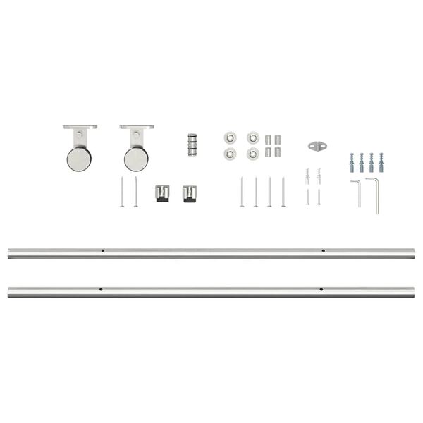 vidaXL Sliding Door Hardware Kit 183 cm Stainless Steel Silver