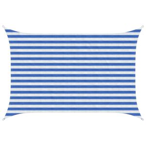 vidaXL Sunshade Sail 2 x 2.5 m HDPE Rectangular Blue and White