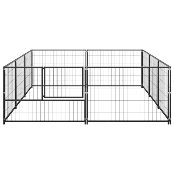 vidaXL Dog Kennel Black 6 m&sup2; Steel