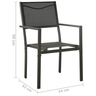 vidaXL Garden Chairs 4 pcs Textilene and Steel Black and Anthracite