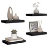vidaXL Floating Wall Shelves 4 pcs Black 40x23x3.8 cm MDF