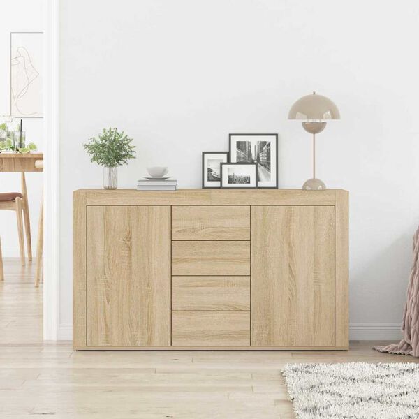 vidaXL Sideboard Sonoma Oak 120 x 36 x 69 cm Engineered Wood