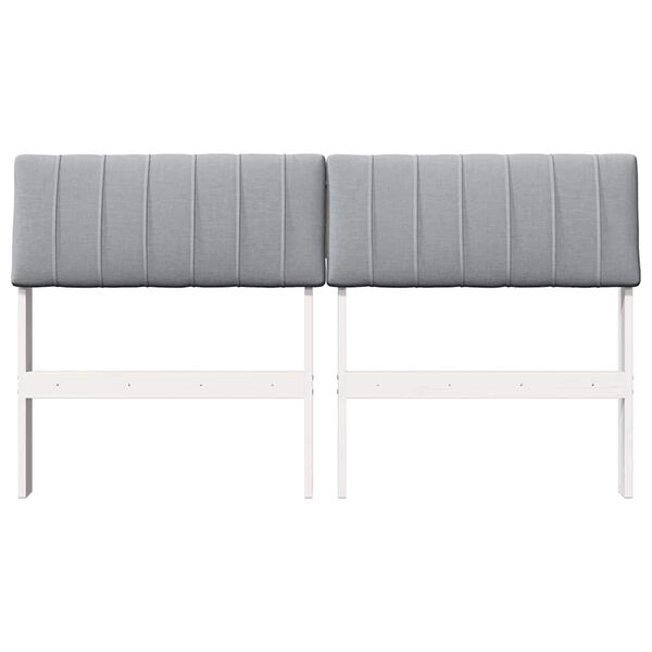 vidaXL Upholstered Headboard Light Grey 135 cm Solid Pine Wood
