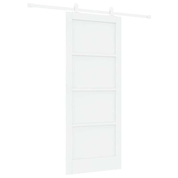 vidaXL Sliding Door White 83 x 202 cm Solid Pine Wood
