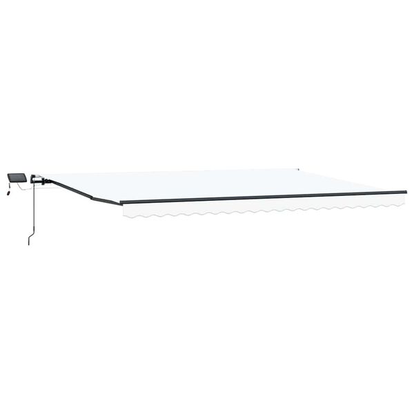 vidaXL Retractable Awning Manual White 500 x 350 cm Fabric