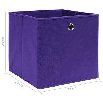 vidaXL Storage Boxes 10 pcs Non-woven Fabric 28x28x28 cm Purple