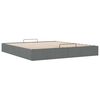 vidaXL Ottoman Bed Frame without Mattress Dark Grey Super King Fabric