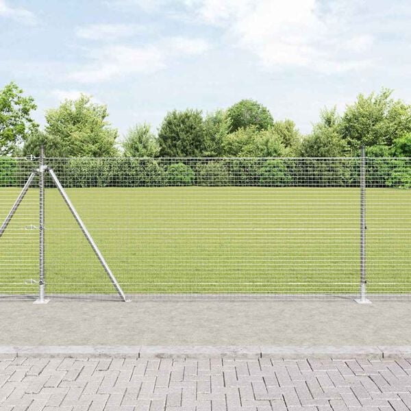 vidaXL Fence Post Silver 10 x 1 m (25 x 25 mm mesh) Steel