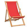 vidaXL Folding Chair Solid Teak Wood Red