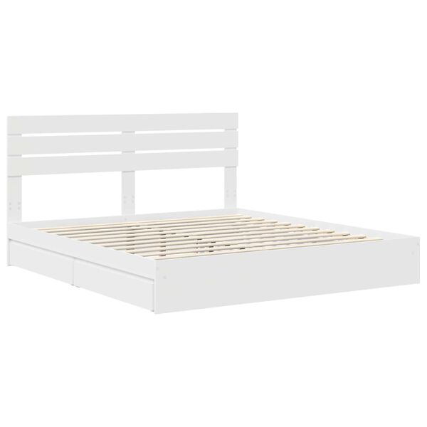 vidaXL Storage Bed with Headboard White 180 x 200 cm Engineered Wood