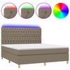 vidaXL Box Spring Bed with Mattress&LED Taupe 160x200 cm Fabric