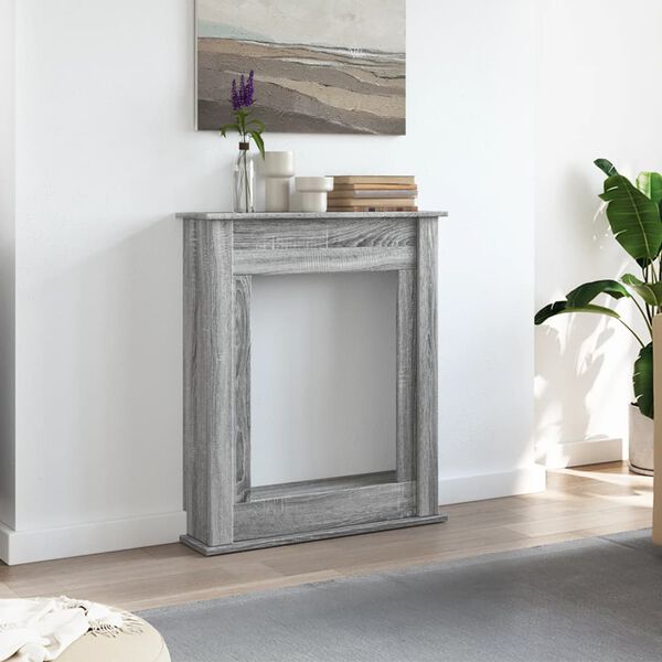 vidaXL Fireplace Surround Grey Sonoma 75x20x87.5 cm Engineered Wood