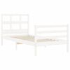 vidaXL Bed Frame without Mattress White Small Single Solid Wood