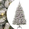 vidaXL Artificial Hinged Christmas Tree Green and White 210 cm