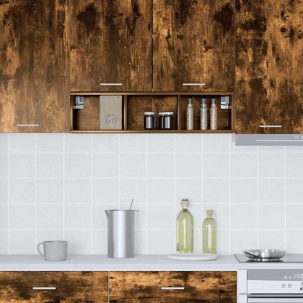 vidaXL Hanging Cabinet Smoked Oak 20 x 29.5 x 80 cm Engineered Wood
