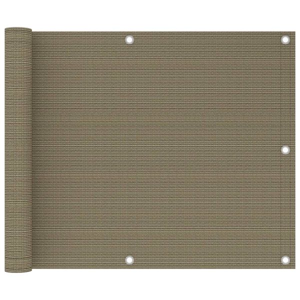 vidaXL Balcony Screen Taupe 75x300 cm HDPE