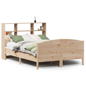 vidaXL Bookcase Bed without Mattress 150x200 cm King Size Solid Wood Pine