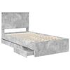 vidaXL Bed Frame with Drawer Concrete Grey 100 x 200 cm Engineer Wood