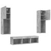 vidaXL 5 Piece TV Wall Units with LED Concrete Grey Engineered Wood