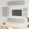 vidaXL 8 Piece TV Cabinet Set Concrete Grey Engineered Wood