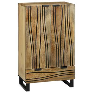 vidaXL Highboard with Drawer Brown 60 x 33 x 100 cm Solid mango wood