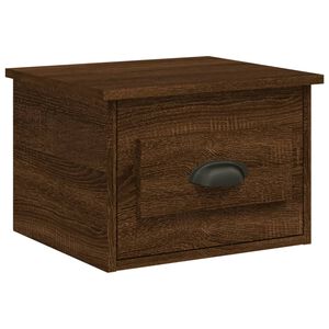 vidaXL Wall-mounted Bedside Cabinet Brown Oak 41.5x36x28cm